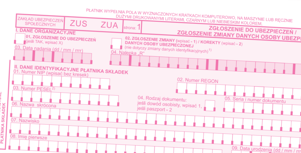 Jak wypełnić formularz ZUS ZUA