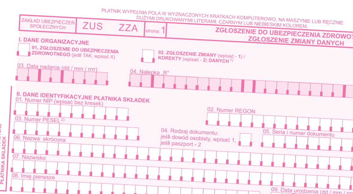 Jak wypełnić formularz ZUS ZZA 1 ZUS ZZA