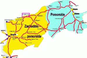 Mapa województw pomorskich