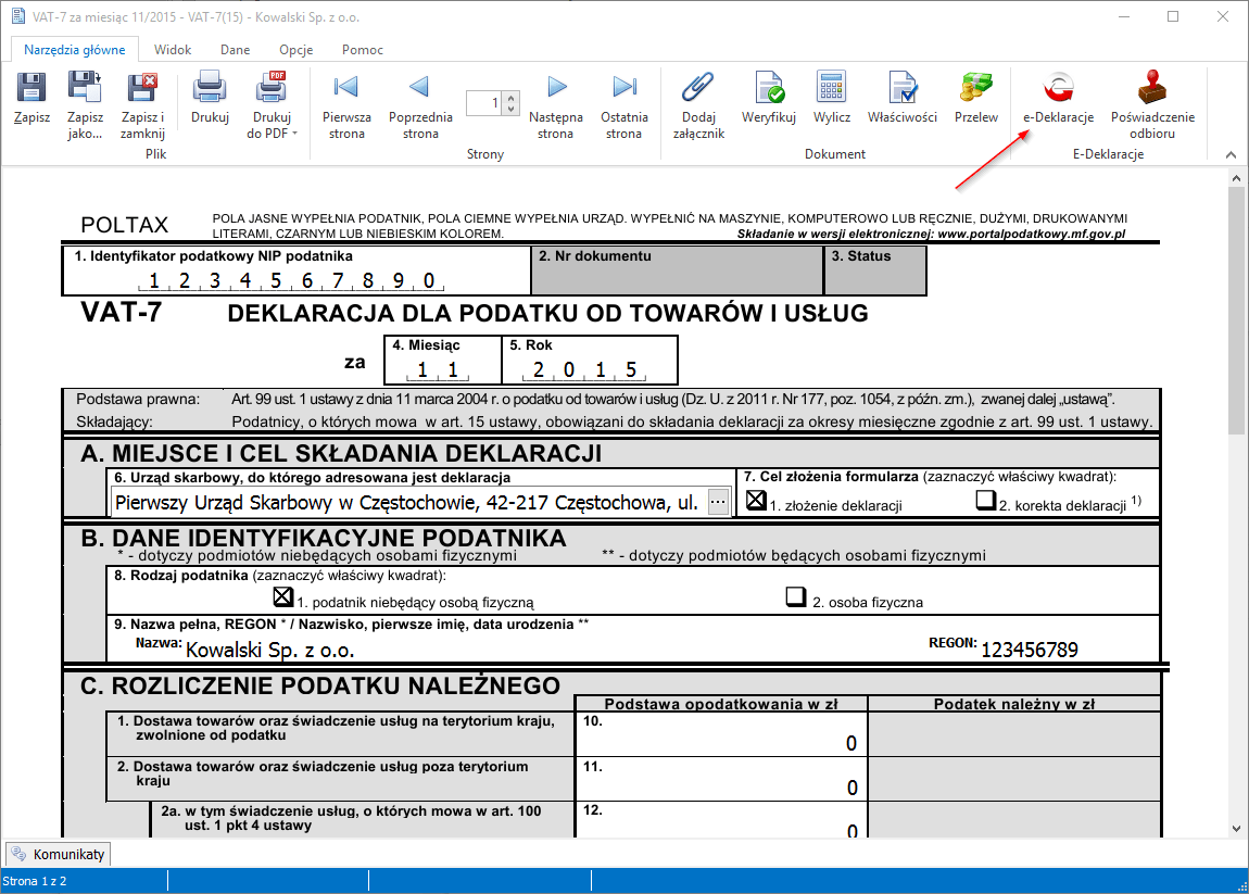 Koniec z wysyłką deklaracji VAT co miesiąc 1 vat 7 druk